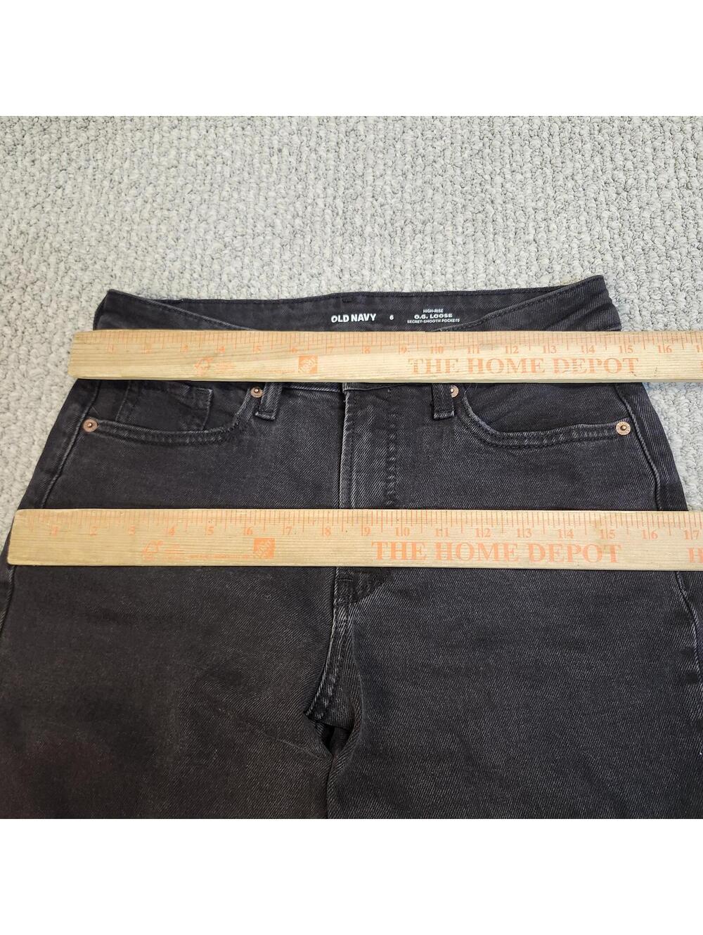 Old Navy High-Rise O.G. Loose Black Jeans Size 6 - Picture 2 of 12